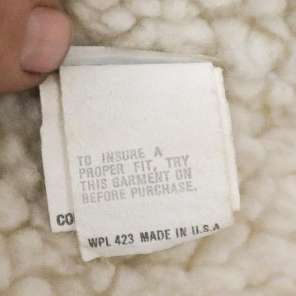 Vintage Levi's Sherpa Lined Denim Jean Trucker Jacket Coat Size 44R Made in USA - Picture 7 of 8